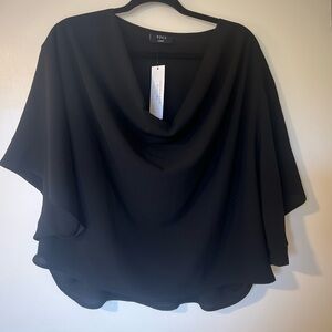 NWT: VICI Black flowy shirt “Elton Drape Blouse”. Size L.